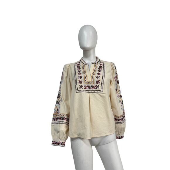 Ba&Sh 'Caloe' Cream Cotton Top Size S - Picture 2 of 5